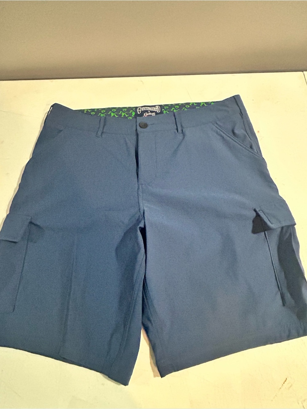 Men's Blue Cargo Shorts - Casual Utility Grateful Dead